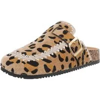 Ital-Design Damen Mules Freizeit Pantolette (88930331) Flach Pantoletten in Beige