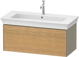 Duravit White Tulip Waschtischunterbau wandhängend Natur Eiche & Stein Grau Matt & Hochglanz 984x458 WT42420H5H20010