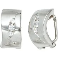 JOBO Paar Ohrclips, 925 Silber mit Zirkonia