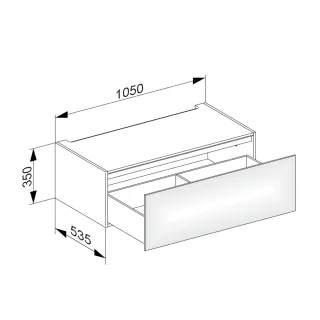 Keuco Unterbauschrank Edition 11 31312, B: 1050, H: 350, T: 535 mm 31312110000