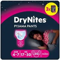 HUGGIES Windeln DryNites Nacht-Windeln Mädchen 4-7 J. (17-30kg), 30 Stk