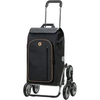 Andersen Einkaufstrolley Exklusiv Treppensteiger Royal Shopper Stahlgestell Folke schwarz 61L, klappbare Ladefläche, belastbar bis 60kg, wasserabweisend