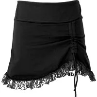Guru-Shop Minirock Boho Minirock mit Spitze, superkurzer Pixirock,.. alternative Bekleidung