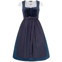 Ramona Lippert Dirndl Samy blau Samtdirndl Kleid und Schürze Rocklänge 65 cm