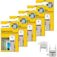 SCHELLENBERG Rollladen-Gurtführung Duo für das Rollladensystem Maxi, für max. 2,3 cm Gurtbreite, Set, 5-St., inkl. Zugluftdichtung und Gurtleitrolle
