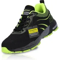 ELIWORX S1 PL Schuh mit Stahlkappe, Atmungsaktives Mesh - Arbeitsschuhe Herren Sicherheitsschuh Durchtrittsichere Zwischensohle aus Kevlar, besonders rutschhemmend