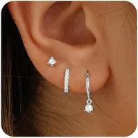 LuxusKollektion Ohrring-Set Ohrringe Set Silber 925 Vergoldet Zirkonia Gold Silber Ohrstecker