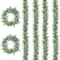 Kunstranke Eukalyptus Girlanden Künstliche, 1.8m Eukalyptus deko Hängepflanzen, TUWENA, Grüne Pflanze für Mittelstück Party Tischdeko Hochzeit Dekoration