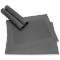 matches21 HOME & HOBBY Platzset Tischsets BORDA 4er Set Schwarz als Tischuntersetzer, (4-St), Abwaschbare Platzsets als Tischunterlagen für Ess-Tisch Tisch-Deko