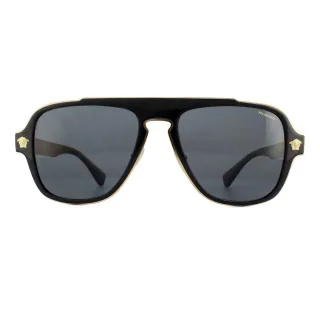 Versace Piloten Sonnenbrille Herren Schwarz Grau Polarisierend