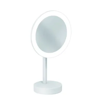 Kludi VELA R LED-Kosmetikspiegel 5899553F Vergrößerung 3-fach, freistehend, weiß matt