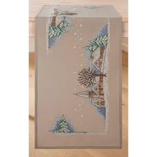 Stickläufer "Winterdorf"