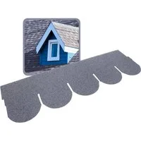 DAPRONA Dachschindeln Biberschwanz Dachschindeln, Rund 1m x 32cm, Grau, (20-St), Bitumenschindeln für Gartenhaus, Carport