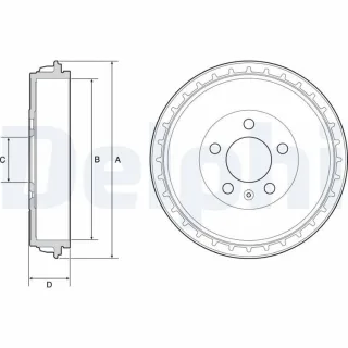 Delphi Bremstrommel Audi Seat Skoda VW BF564
