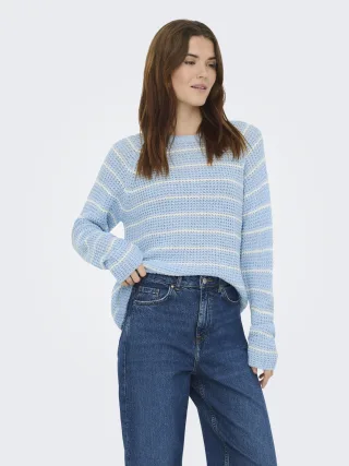 JDY - JDYELLEN L/S ONECK RAGLAN PULLOVER KNT Cashmere Blue - Gr. - S