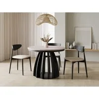 Compleo Esstisch Runder Tisch, ausziehbar 100-180 cm SABO, Kaschmir (MADE IN EU)