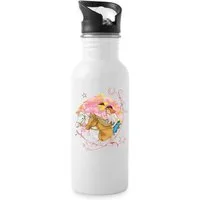 Spreadshirt Trinkflasche Bibi Und Tina Wettreiten Im Wald Wasserflasche mit Strohhalm