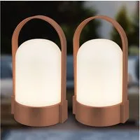 Briloner Leuchten Tischleuchte LED Tischlampe Warmweiß Akku dimmbar Indoor Outdoor, Multipack, LED fest integriert, 3000K - Warmweiß