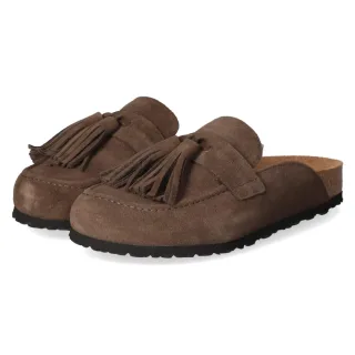 Tamaris Clogs - Gr. 39 - Braun - Rauleder