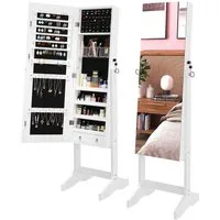Dripex Schmuckschrank Schmuck Spiegelschrank abschließbar 2 in 1 Make-Up und Schmuck 36T x 41B x 152H cm