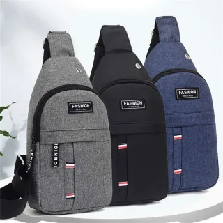 Men's Casual Oxford Cloth Chest Bag Fashion Lightweigh Crossbody Bags Large-capacity Storage Shoulder Bag for Outdoor Tr