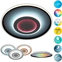 OTTO home LED Deckenleuchte Kessara, CCT - über Fernbedienung, Dimmfunktion, Memoryfunktion, Nachtlichtfunktion, RGB, dimmbar über Fernbedienung, LED fest integriert, warmweiß - kaltweiß, Mond (Mondstruktur), inkl. CCT, RGB Memory, Nachtlicht, Fernbe