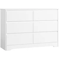 Homfa Kommode Sideboard Schubladenkommode Schubladenschrank, mit 6 Schubladen, Schlafzimmer Wohnzimmer, weiß, 120x40x82cm