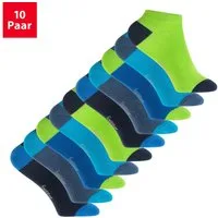Footstar Sneakersocken Kinder Sneaker Socken (10 Paar) Ferse/Spitze farbig (10-Paar)