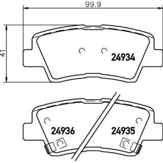 Hella Bremsbel?ge hinten Hyundai Kia Ssangyong 8DB355014-571