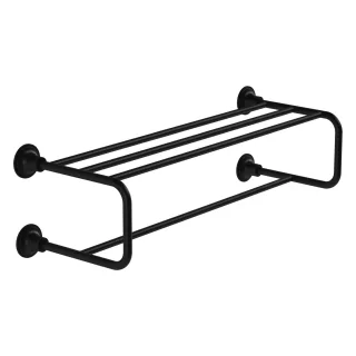 VitrA Origin Classic Handtuchhalter mit Ablage Wandmontage Breite 60 cm Schwarz Matt,A4452536 A4452536
