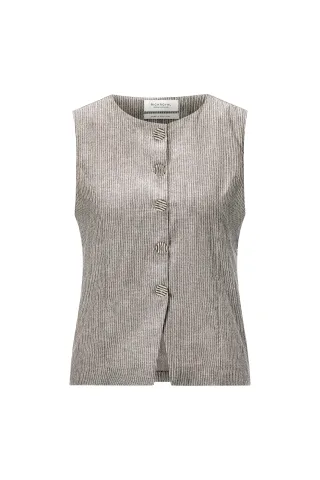 Rich & Royal - Jersey Seersucker Vest coconut bark - Gr. - L