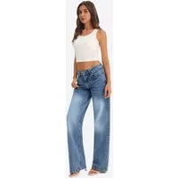 Imily Bela Loose-fit-Jeans Damen Weit geschnittene Jeans mit geradem Bein (Packung, 1-tlg., 1per-Pack) aus Baumwolle