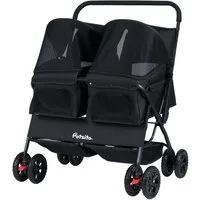 COSTWAY Hundebuggy, (1-tlg), 2-Sitzer Hundewagen, mit Sonnenschutz, Sicherheitsgurt, faltbar