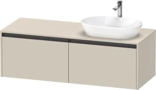 Duravit Ketho.2 Konsolenwaschtischunterbau wandhängend Taupe Supermatt 1400x550x459 mm - K24888R8383 K24888R83830000