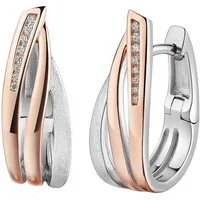 Zeeme Paar Creolen 925/- Sterling Silber rhodiniert/rosé