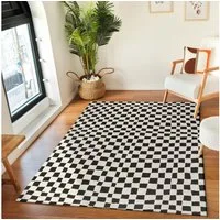 Livabliss Teppich GIJON, rechteckig, Höhe: 14 mm, Skandinavischer Teppich, Modernes Karo Design, Kurzflor, Wohnzimmer