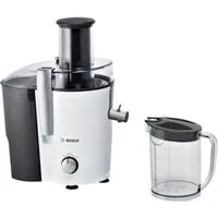 BOSCH Entsafter VitaJuice 2 MES25A0, XL-Einfüllschacht, Edelstahl-Microfilter-Sieb, 700 W, Ausgießer mit DripStop, spülmaschinengeeignet, weiß / grau