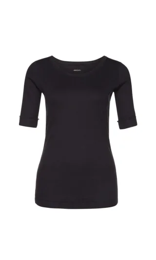 Marc Cain Essentials - Rundhals-Shirt mit halben Ärmeln midnight blue - Gr. - 36