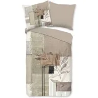 PURE luxury collection Wendebettwäsche Claires, Microfaser, 2 teilig, Mikrofaser, Pflegeleicht, Reißverschluss, Wendeoptik, Abstrakt, Sand