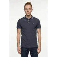 Jack & Jones Poloshirt JJEPAULOS Poloshirt mit klassischem Kragen und figurbetonter Form Logostickerei, modisch, schmal, Baumwolle, Polokragen