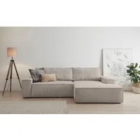 OTTO home Ecksofa SHERWOOD Cord L-Form, 267 cm - OTTO. Verlässliche Qualität., Schlaffunktion mit Bettkasten (210x136 cm), Cord, Vintage, Samtvelours