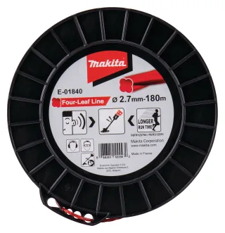 Makita Mähfaden Four-Leaf, 2,7 mm - 180 m - rot - E-01840 rot