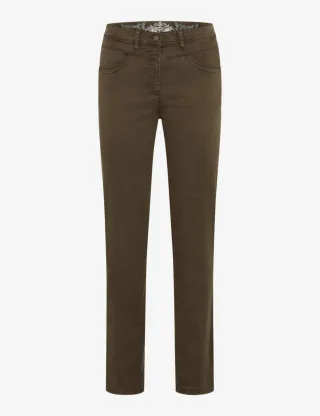 BRAX - Slim Fit Chino-Hose braun/grün - Gr. - 48