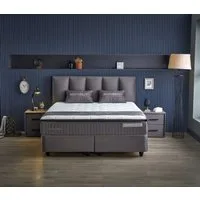 gowoll Boxspringbett BIRDY Bett Set Boxpringbett mit Matratze Stauraumbett Doppelbett (Boxbett Set), Polsterbett Kontinentalbett, dekorativem Kopfteil