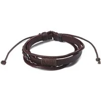 Firetti Lederarmband lässiger Stil, mehrreihig in teilweise geflochtenem Design