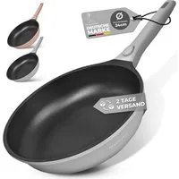 TRAUMLEBEN Bratpfanne Antihaftbeschichtung, Induktion, abnehmbarer Griff, backofenfest, Aluminium, Beschichtete Pfanne