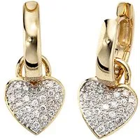JOBO Paar Creolen, 585 Gold bicolor mit 48 Diamanten