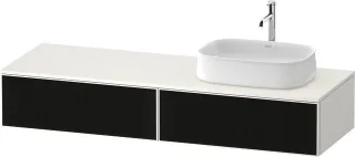Duravit Zencha Konsolenwaschtischunterbau wandhängend Schwarz Linienstruktur & Weiß n/a & Supermatt  ZE4814R63840000