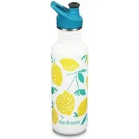 Klean Kanteen Trinkflasche 800ml Kanteen®Classic (Sport Cap) Lemon Zitronen weiß