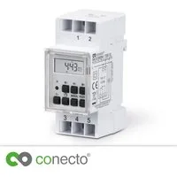 conecto Zeitschaltuhr conecto Digitale Zeitschaltuhr für Hutschienen, IP20, 3600 Watt, weiß